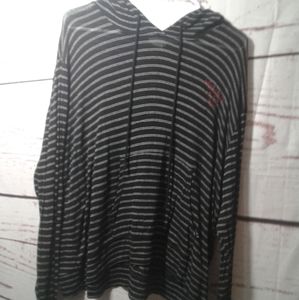 Women's sz XL stripped see through hoodie shirt
